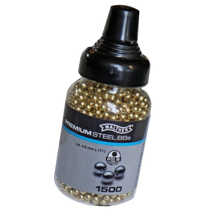 Walther Premium steel round balls BBs caliber 4.5 mm 1500 rounds